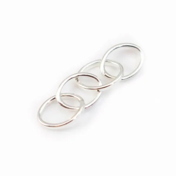 Quatre anneaux ovales, 8x6mm, argent 925 x 2pcs 