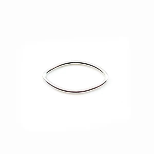 Silver 925 Oval Rings 7x13mm x 4pcs