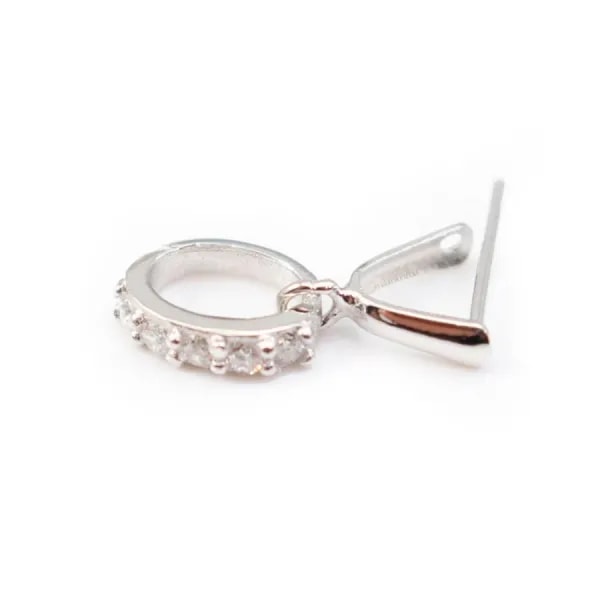 attache pendentif & strasse, Argent 925, 5x6mm x 1pc