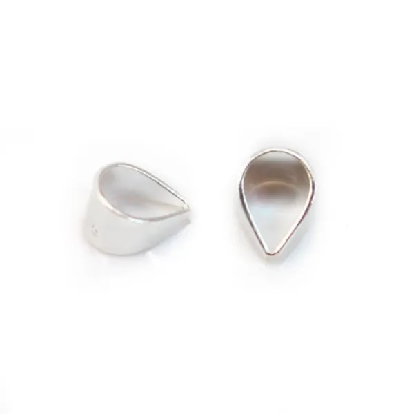 Bélière goutte, argent 925, 4x6mm x 2pcs 