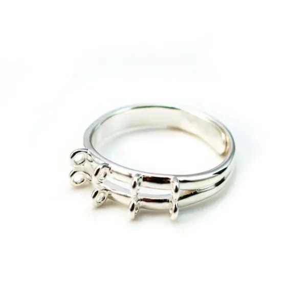 925 sterling silver flexible  ring  with 8 loops x 1pc