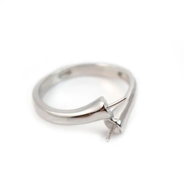 Sterling silver 925 rings for double half- drille x 1pc
