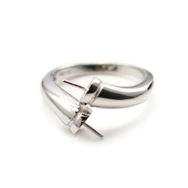 Bague réglable flexible double pour semi percées en argent 925 x 1pc