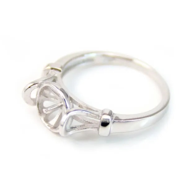 Argent 925 support bague pour perles semi-percés taille 7-10mm x 1pc
