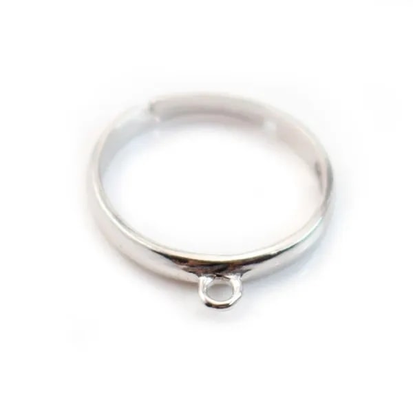 Argent 925 Bague réglable 1 Rond x 1pc