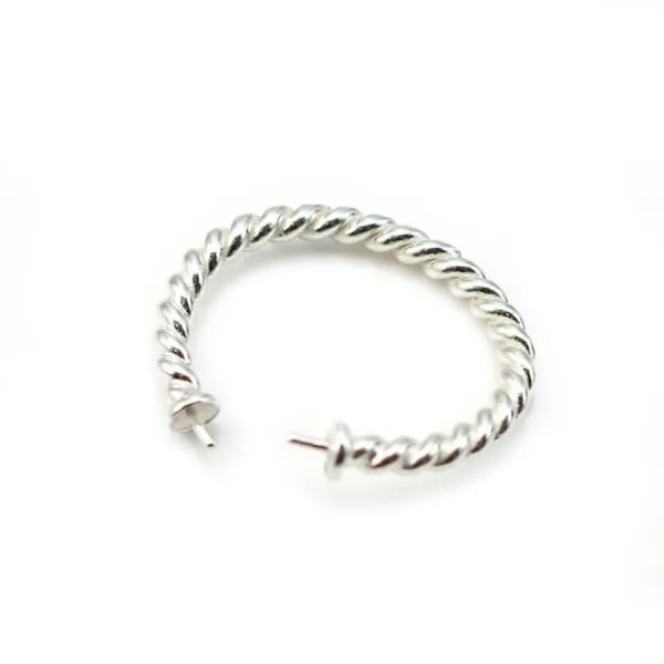 925 sterling silver flexible twisted ring double half drilled x 1pc