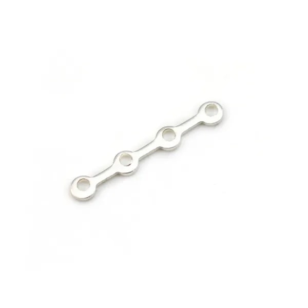 Argent 925 Barrette 4 Rangs  x 4pcs