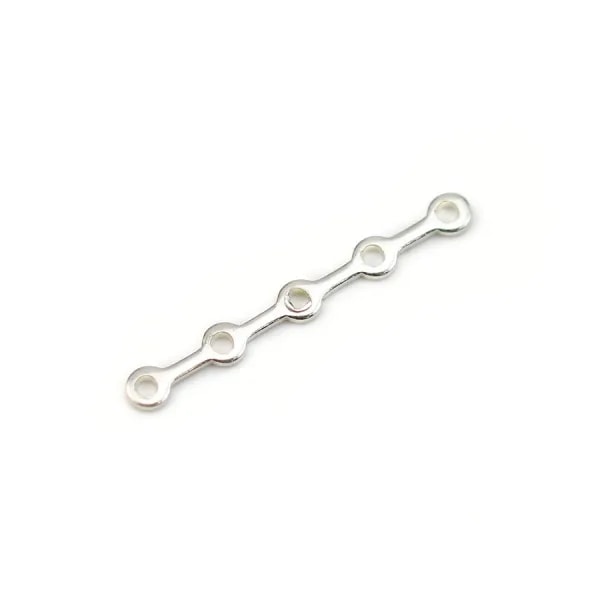 Argent 925 Barrette 4 Rangs  x 2pcs