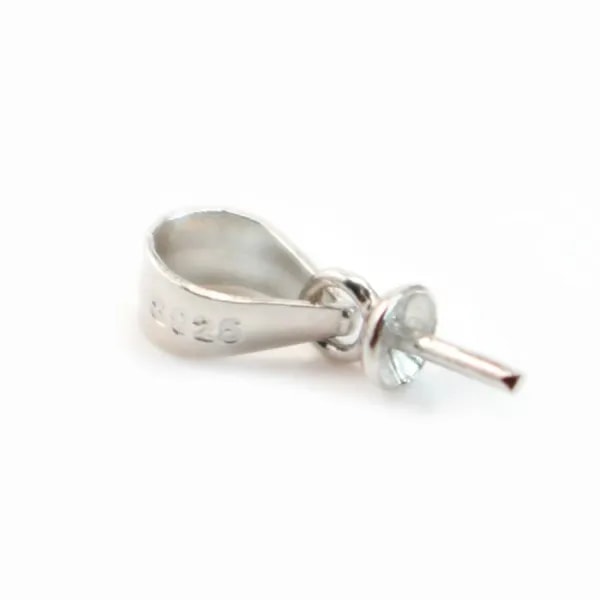 Bélière coupelle, Argent 925, 4mm pour perles semi-percées x 4pcs