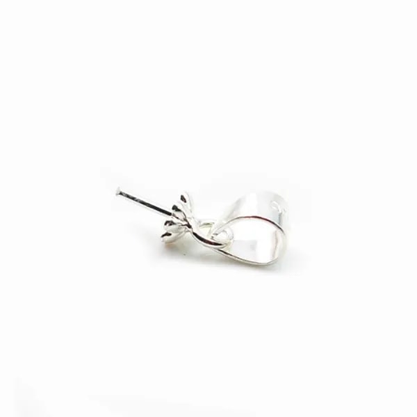 Argent  925  Bélière coupelle 4mm pour perles semi-percés x 2PC