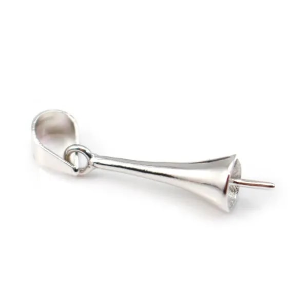 Bélière pour perles semi-percées, Argent 925 , 15x5mm x 1pc