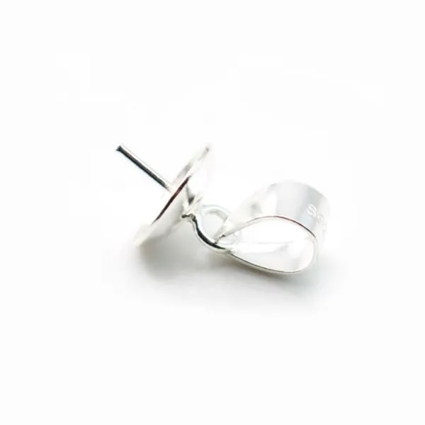 Argent  925  Bélière coupelle 8mm pour perles semi-percés x 1PC