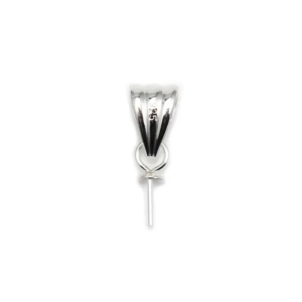 Silver  925 Rhodium for the cabochon 9x11mm x 1pc  