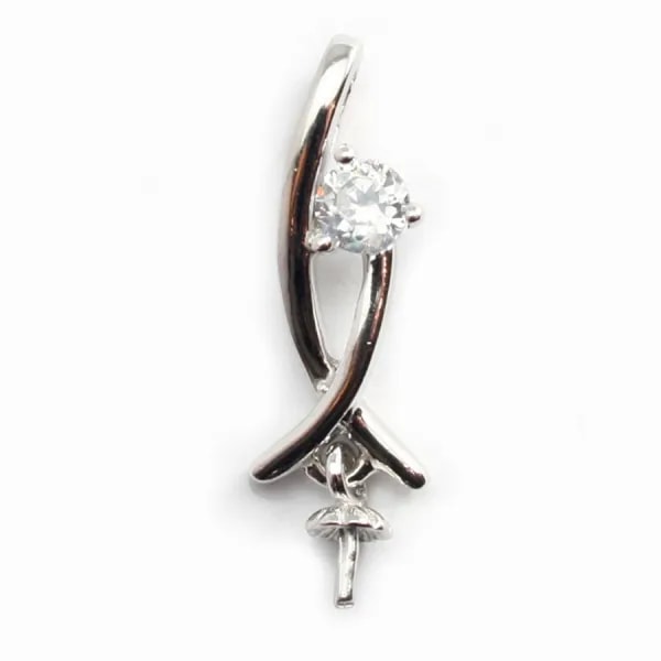Argent 925 pendentif croise avec zircon 20mmX 5pcs 