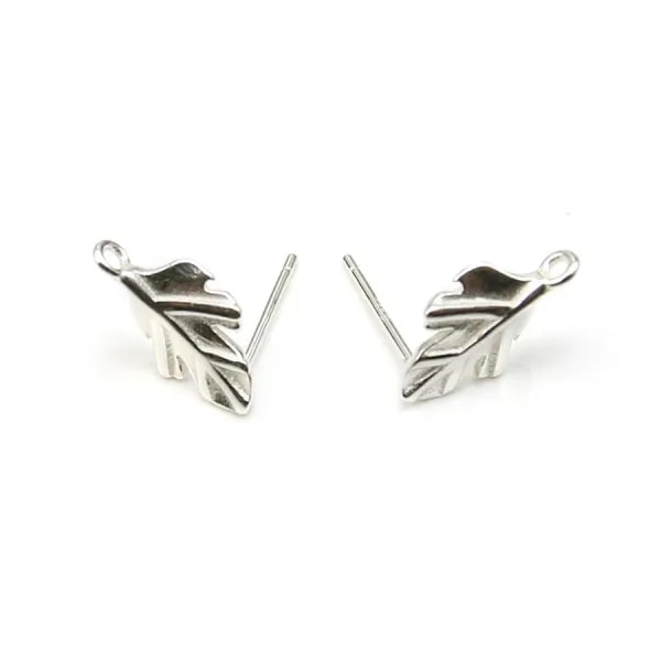 925 sterling silver feather charm 24mm x 1pc