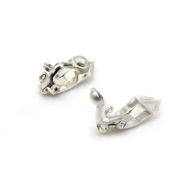 Clip d'oreille en argent 925, pour perle à coller, 7 * 14mm x 2pcs