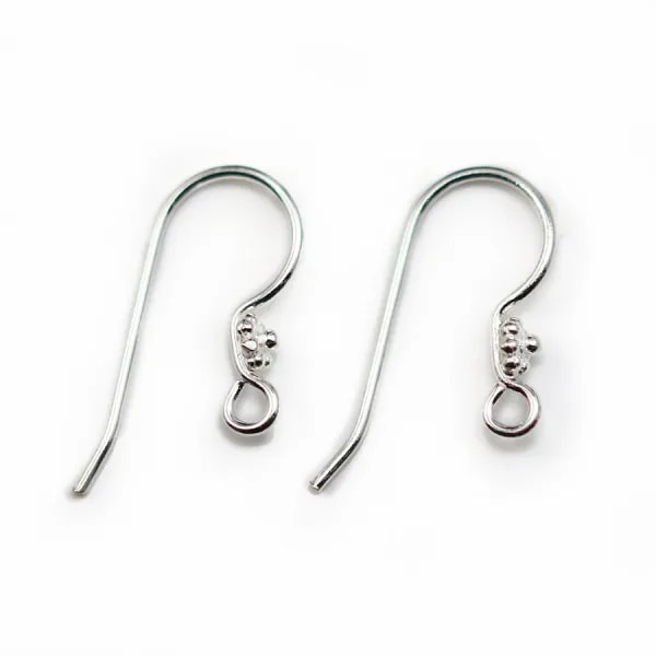Argent 925 Crochet boucle d'oreilles fleur 11x20mm x2pcs