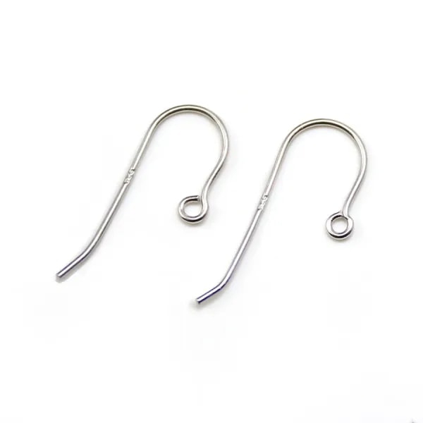 Crochets d'oreilles, argent 925 rhodié 9x22mm x 4pcs