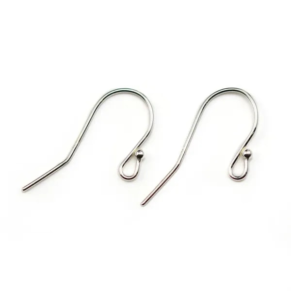 ARG 925 Rhodié Crochet d'oreille en Boule x 40 st