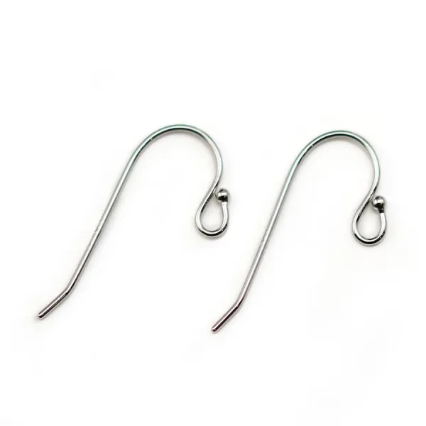 ARG 925 Rhodié Crochet d'oreille en Boule x 40 st