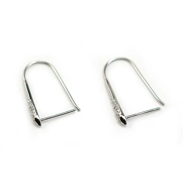 Crochets D'oreilles dos épais+ Oxyde de Zirconium Argent  925 x 2 st