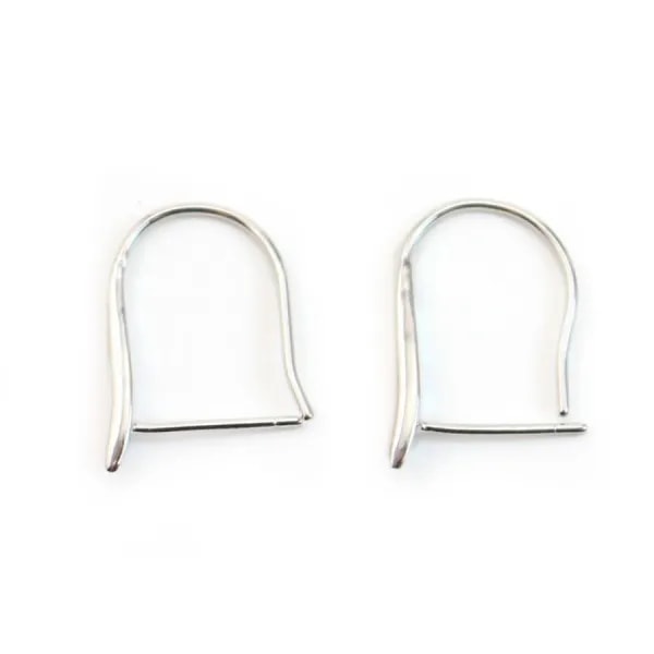 Crochets d'oreilles dos épais, Argent 925 rhodié x 2pcs 