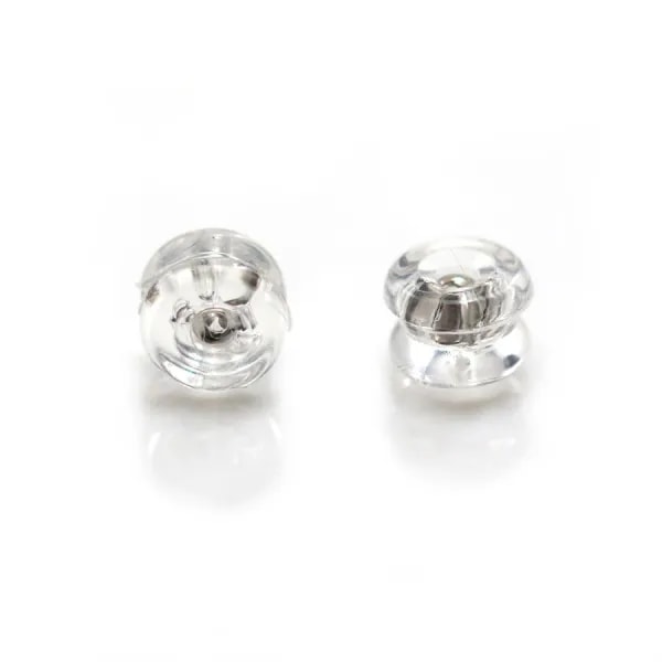 Poussoirs en argent 925 et silicone 6mm x 6pcs