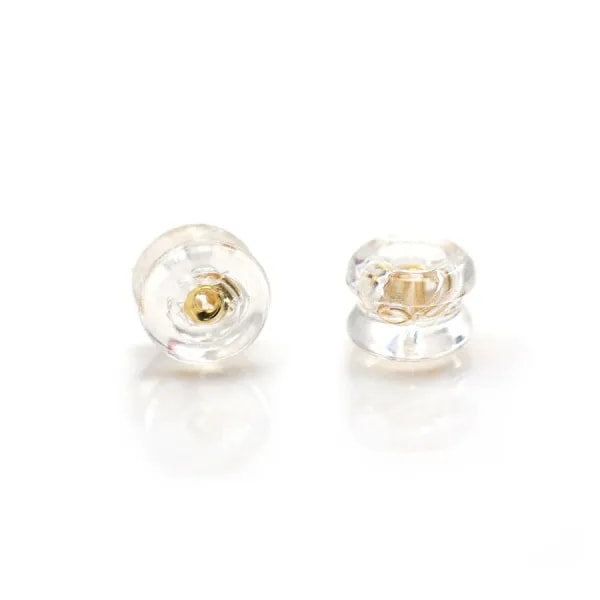 Poussoirs en argent 925 doré et silicone 6mm x 6pcs