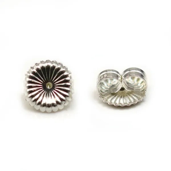 Poussoirs fleur, Argent 925 9.5mm x 2 st