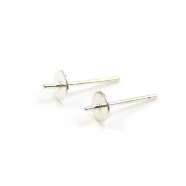 Clous d'oreilles rond plat en argent 925 4mm x 4pcs