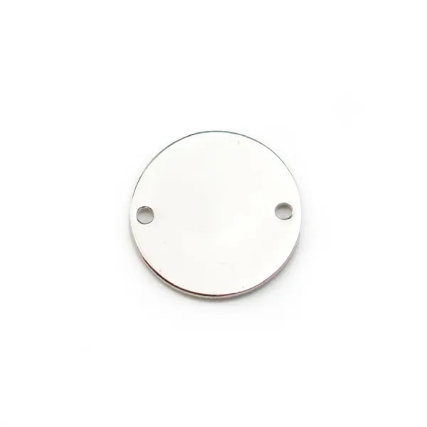 Breloque médaille ronde à graver en argent 925 10mm x 1pc
