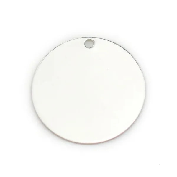 Argent 925 Breloque médaille à graver 1 côté 18mm x 1pc
