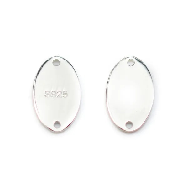 Breloque médaille ovale à graver en argent 925 7x12mm x 1pc