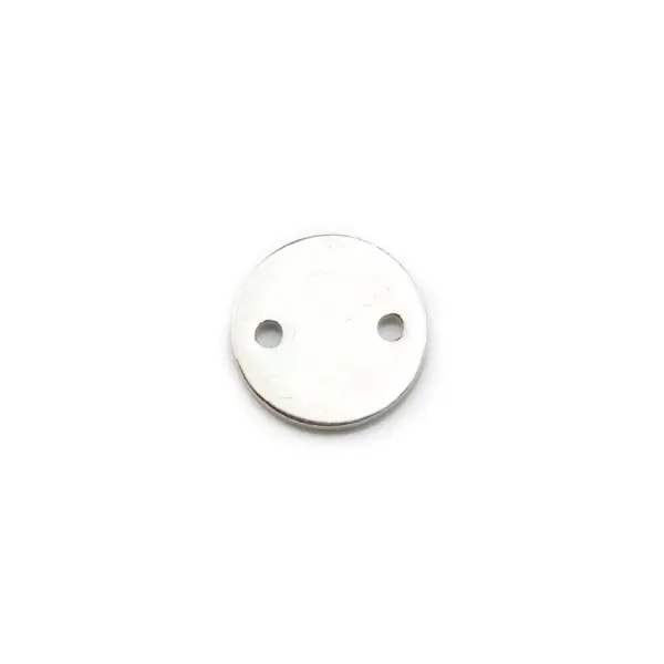 Breloque médaille à graver en argent 925 8mm x 1pc