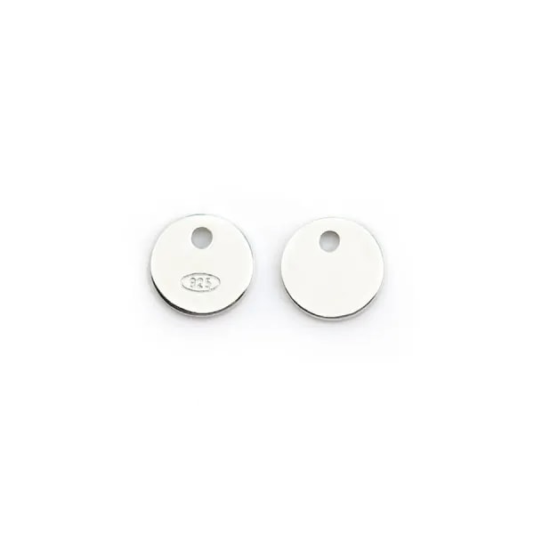 Tag "silver" en argent 925 7mm x 5pcs
