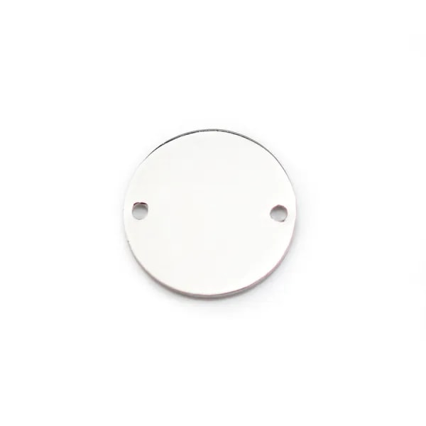 Breloque médaille ronde à graver en argent 925 12mm x 1pc