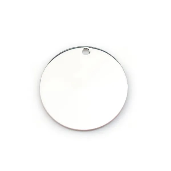 Argent 925 Breloque médaille à graver 15 mm x 1pc