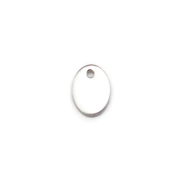 Breloque médaille ovale en argent 925 à graver 5x7mm x 2pcs