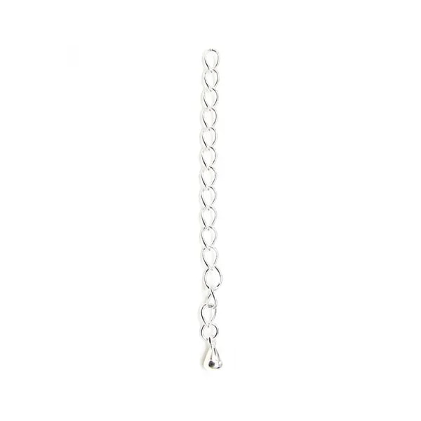 Chaîne de rallonge avec petite goutte en argent 925 5cm x 2pcs
