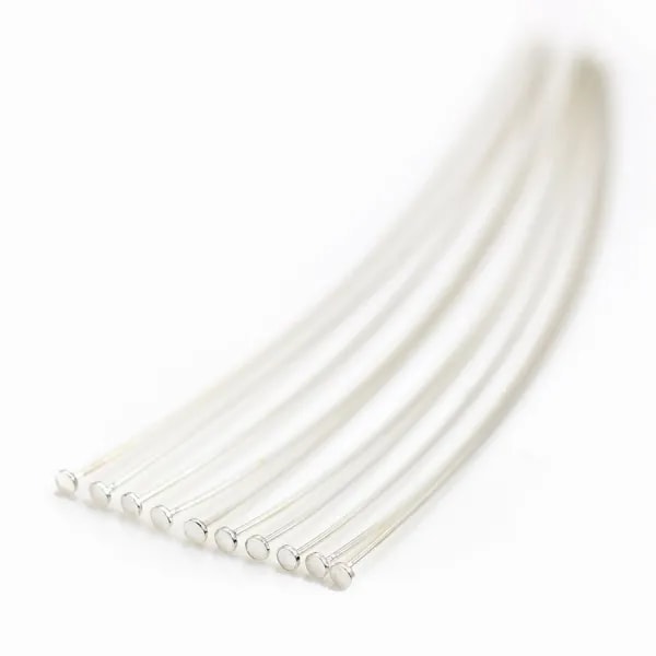 Clou tête plate 70X2X0.6mm Argent 925 x 4 pcs