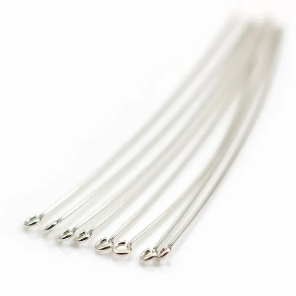 925 Sterling Silver head pin 70x1.5x0.6mm x4pcs