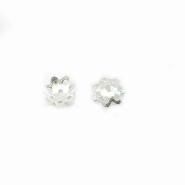 Sterling Silver 925 filigreed Saucers 6mm  x 10pcs