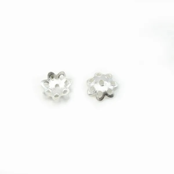 Sterling Silver 925 filigreed Saucers 5mm x 10PCS