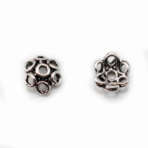 Coupelle ajouré Argent 925 6mm x 4 pcs