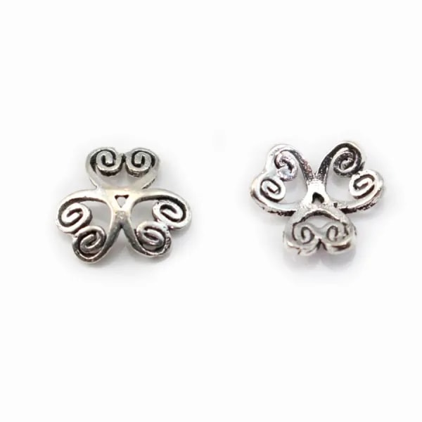 Coupelle Trèfle Argent 925 9mm x 4pcs