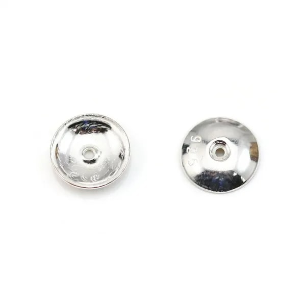 Coupelle lisse, en argent 925, de taille 8mm x 8pcs