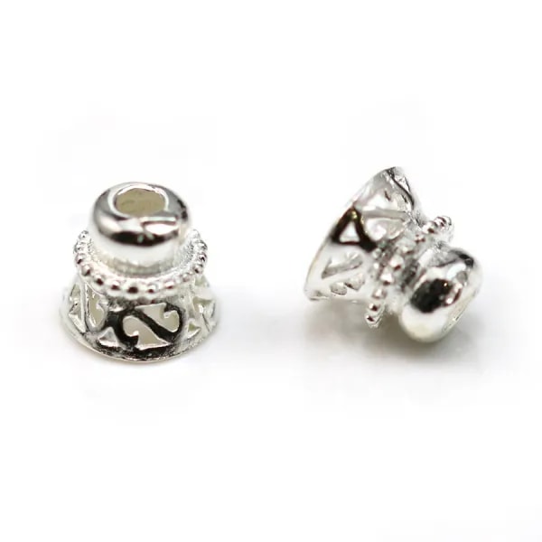 Coupelle lisse en argent 925  2.5x6mm x 4pcs
