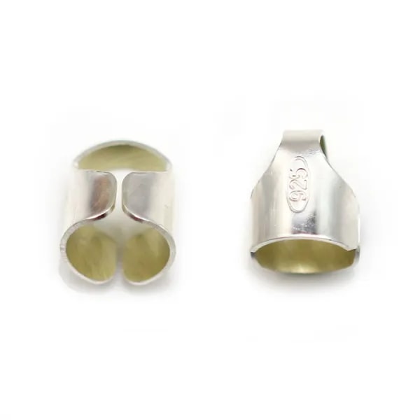 Embout en argent 925, pour cordon et cuir, 5mm x 4pcs