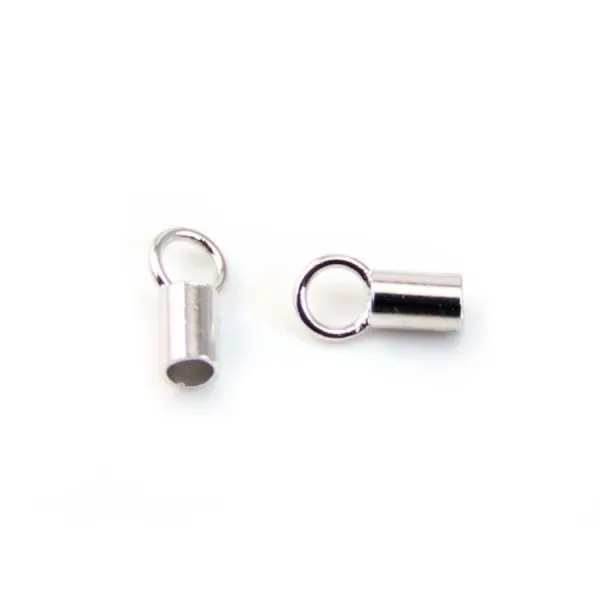 Embouts  pour cordon 1.8 mm argent 925 Rhodié x 4pcs