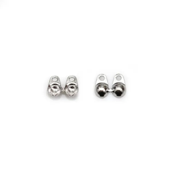 Caches noeuds, en argent 925 rhodié, de forme ronde, 2mm x 10pcs